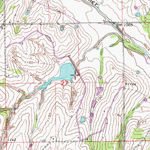 Topographic Map of Criner Creek Site 7 Dam, OK