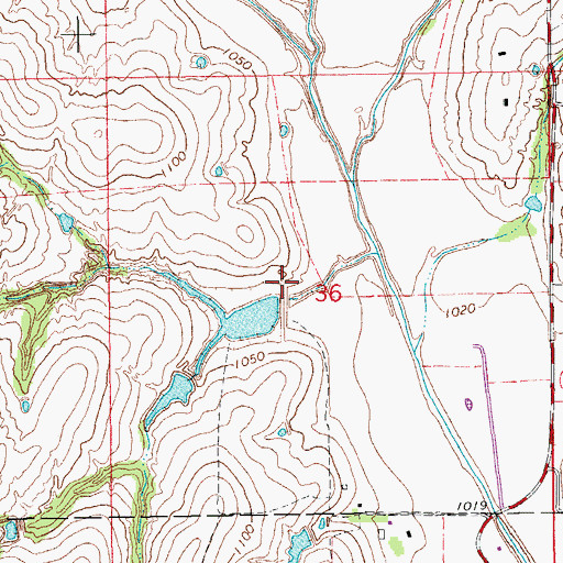 Topographic Map of Criner Creek Site 8 Reservoir, OK