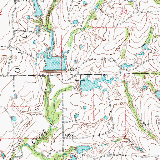 Topographic Map of Criner Creek Site 12 Dam, OK