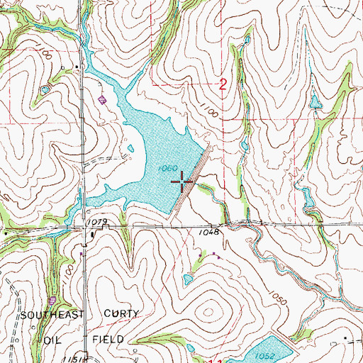 Topographic Map of Criner Creek Sie 13 Reservoir, OK