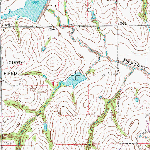 Topographic Map of Criner Creek Site 14 Reservoir, OK