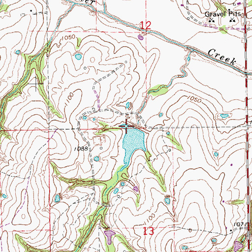 Topographic Map of Criner Creek Site U5 Reservoir, OK