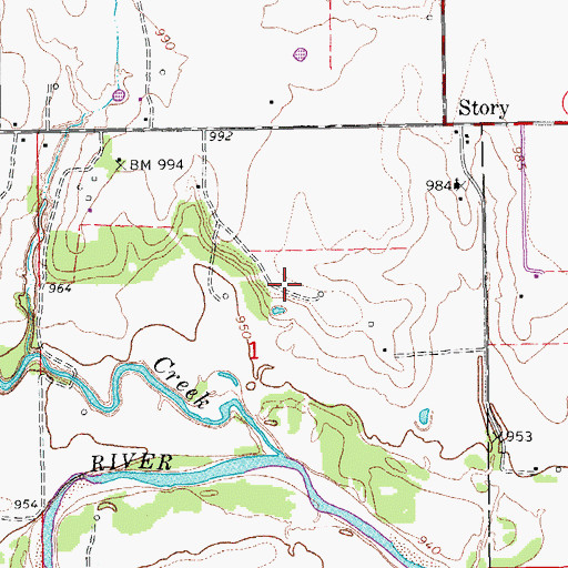 Topographic Map of Criner Creek Site 20 Dam, OK