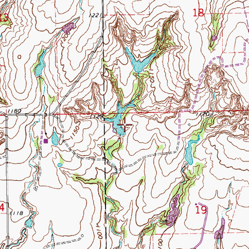Topographic Map of Finn Creek Site 104 Reservoir, OK
