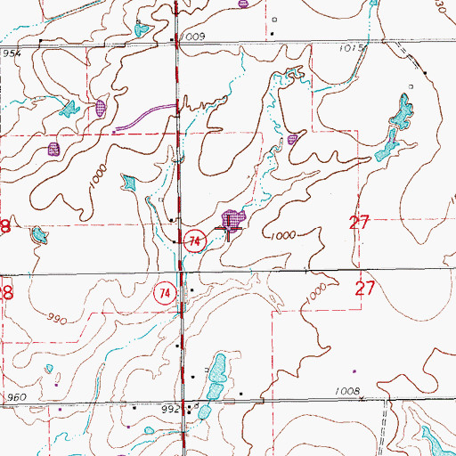 Topographic Map of Finn Creek Site 33 Reservoir, OK