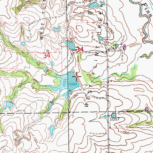 Topographic Map of Finn Creek Site 30 Reservoir, OK