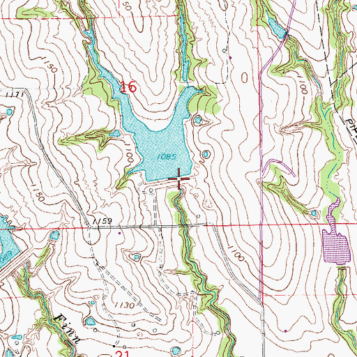 Topographic Map of Finn Creek Site 22 Dam, OK