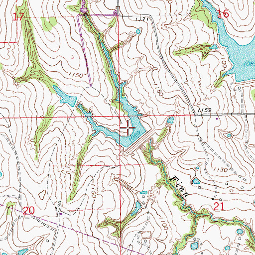 Topographic Map of Finn Creek Site 21 Reservoir, OK