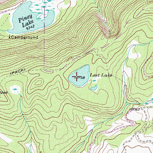 Topographic Map of Lost Lake, CO