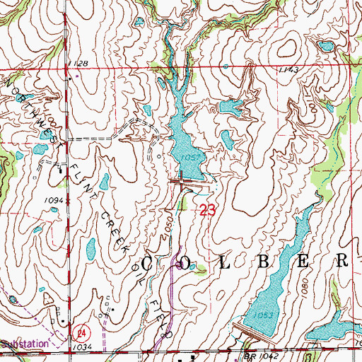 Topographic Map of Finn Creek Site 8 Reservoir, OK