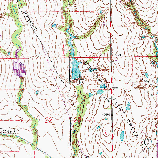 Topographic Map of Finn Creek Site 7 Dam, OK