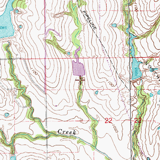 Topographic Map of Finn Creek Site 6 Dam, OK