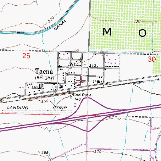 Topographic Map of Tacna, AZ