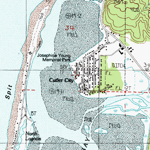 Topographic Map of Cutler City, OR
