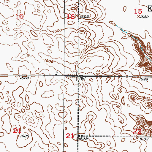Topographic Map of Township of East Fork, ND