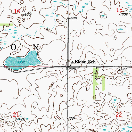 Topographic Map of Township of Eldon, ND