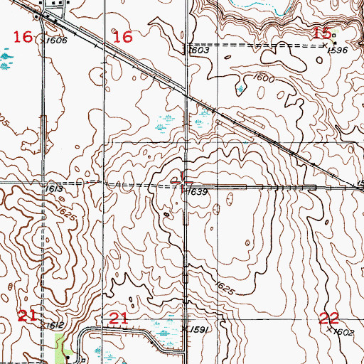 Topographic Map of Township of Hesper, ND