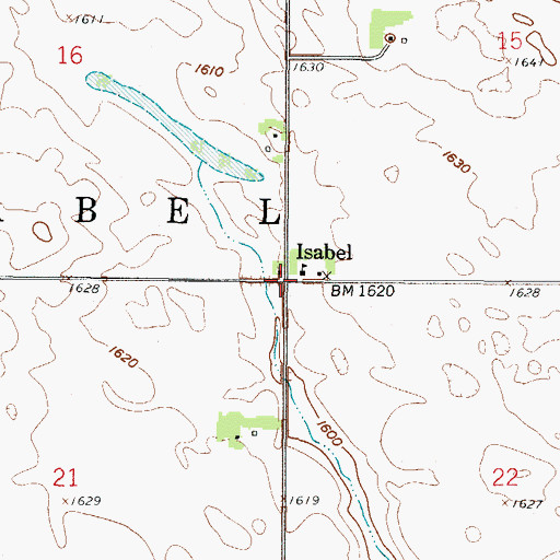 Topographic Map of Township of Isabel, ND
