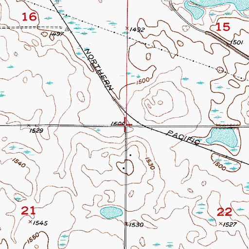 Topographic Map of Township of Lake Ibsen, ND