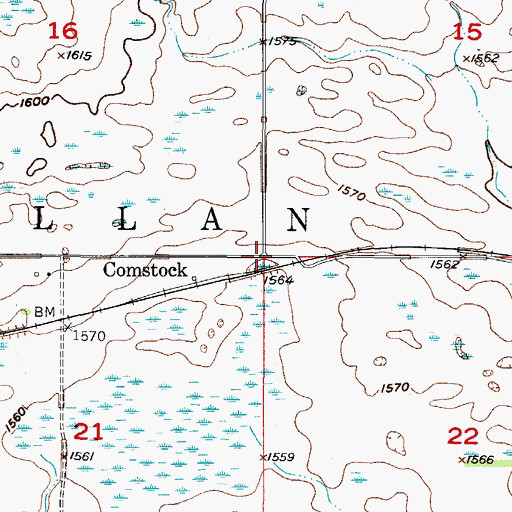 Topographic Map of Township of McClellan, ND