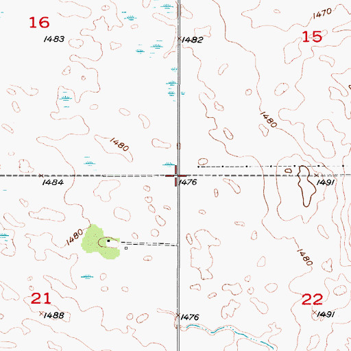 Topographic Map of Township of Normania, ND