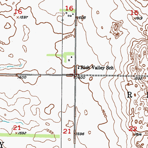 Topographic Map of Township of Rich Valley, ND