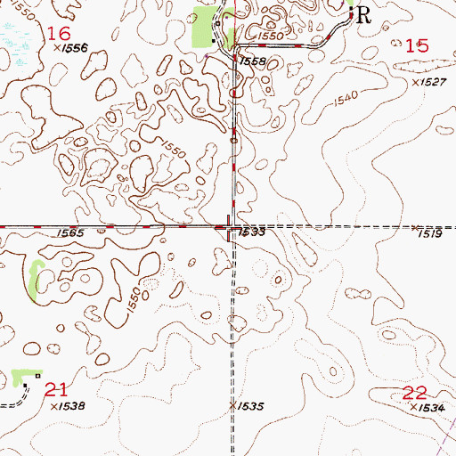 Topographic Map of Township of Rock, ND