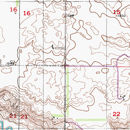 Topographic Map of Township of South Viking, ND