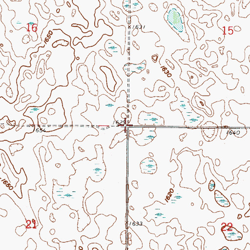 Topographic Map of Township of Twin Lake, ND