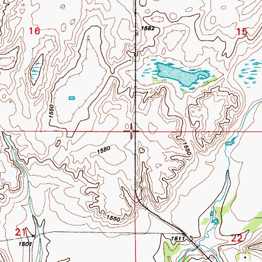 Topographic Map of Township of Twin Tree, ND