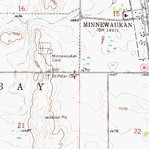 Topographic Map of Township of West Bay, ND
