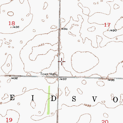 Topographic Map of Township of Eidsvold, ND