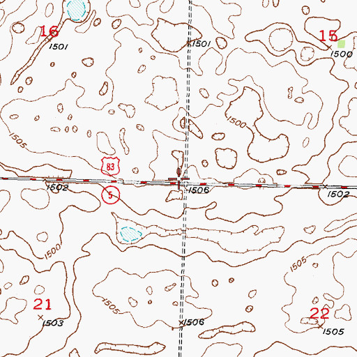 Topographic Map of Township of Hastings, ND