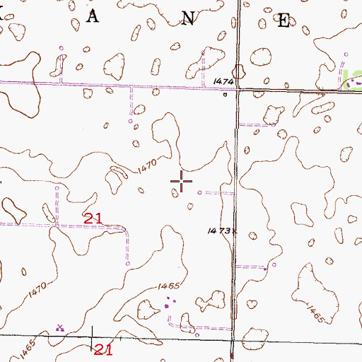 Topographic Map of Township of Kane, ND