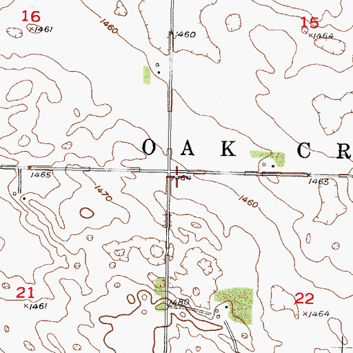 Topographic Map of Township of Oak Creek, ND