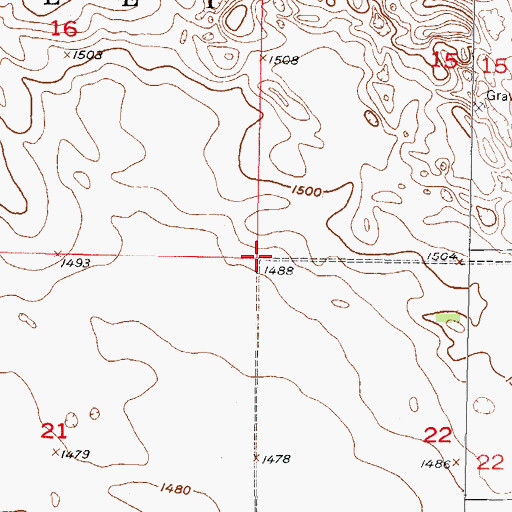 Topographic Map of Township of Oak Valley, ND