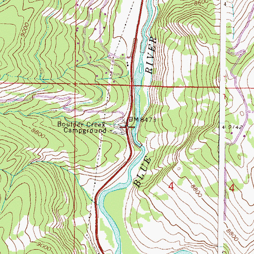 Topographic Map of Boulder Creek, CO