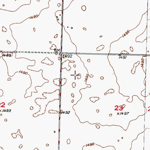 Topographic Map of Township of Sergius, ND