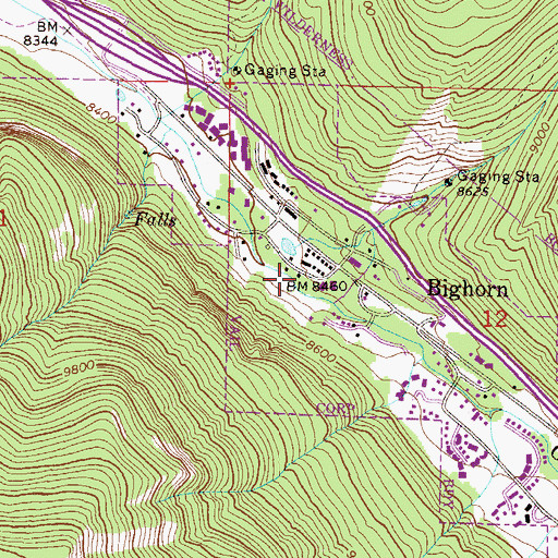 Topographic Map of Bighorn Creek, CO