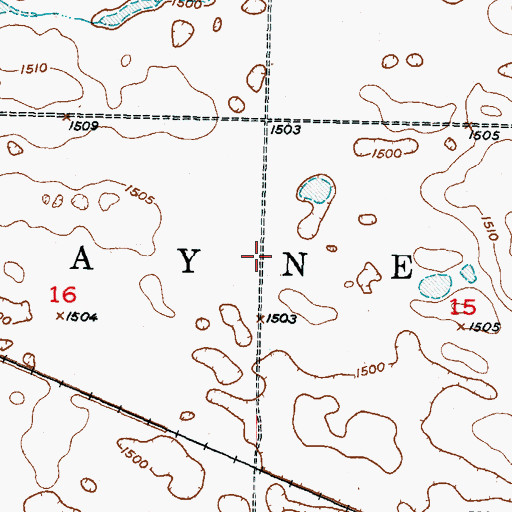 Topographic Map of Township of Wayne, ND