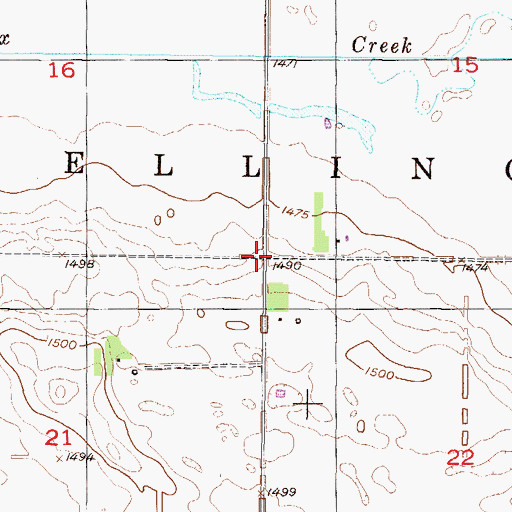Topographic Map of Township of Wellington, ND