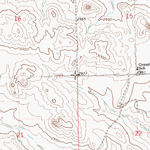 Topographic Map of Township of Grand River, ND