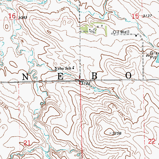 Topographic Map of Township of Nebo, ND