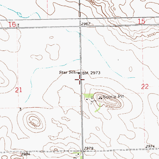 Topographic Map of Township of Star, ND