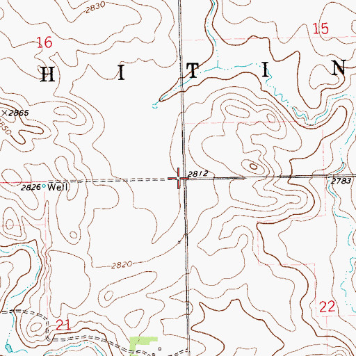 Topographic Map of Township of Whiting, ND