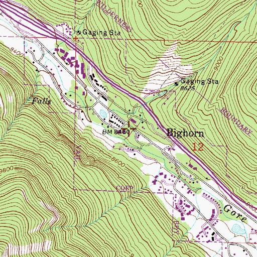 Topographic Map of Bighorn, CO