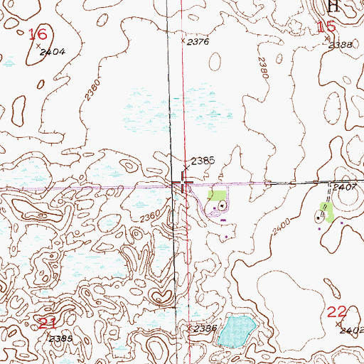 Topographic Map of Township of Harmonious, ND