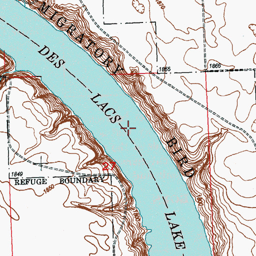 Topographic Map of Township of Lakeview, ND