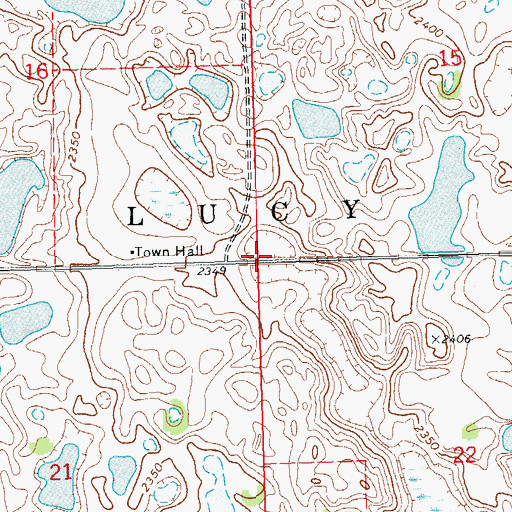 Topographic Map of Township of Lucy, ND