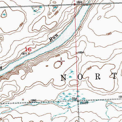 Topographic Map of Township of North Star, ND